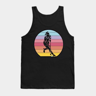 Vintage Field Hockey Player Girl Tank Top